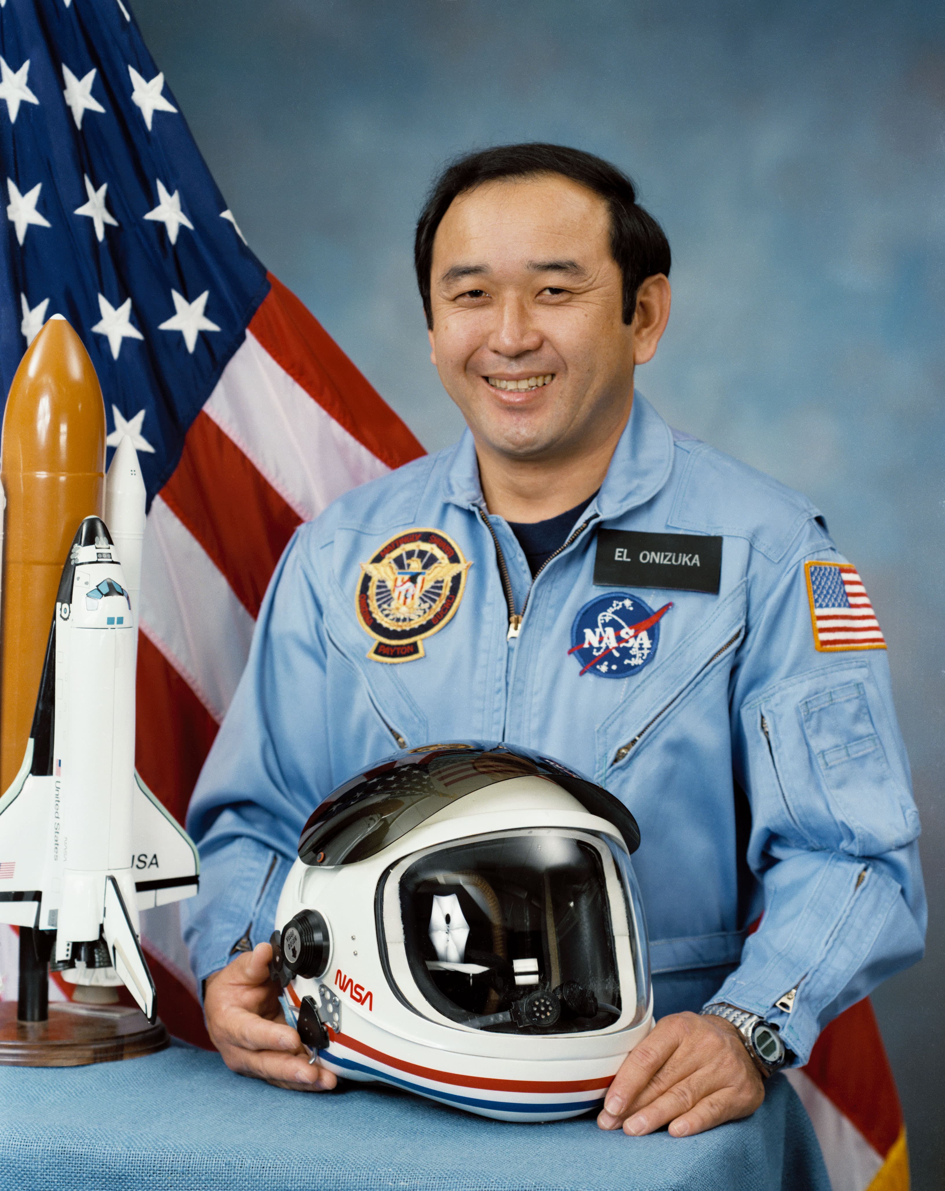 Official NASA portrait of astronaut Ellison Onizuka.