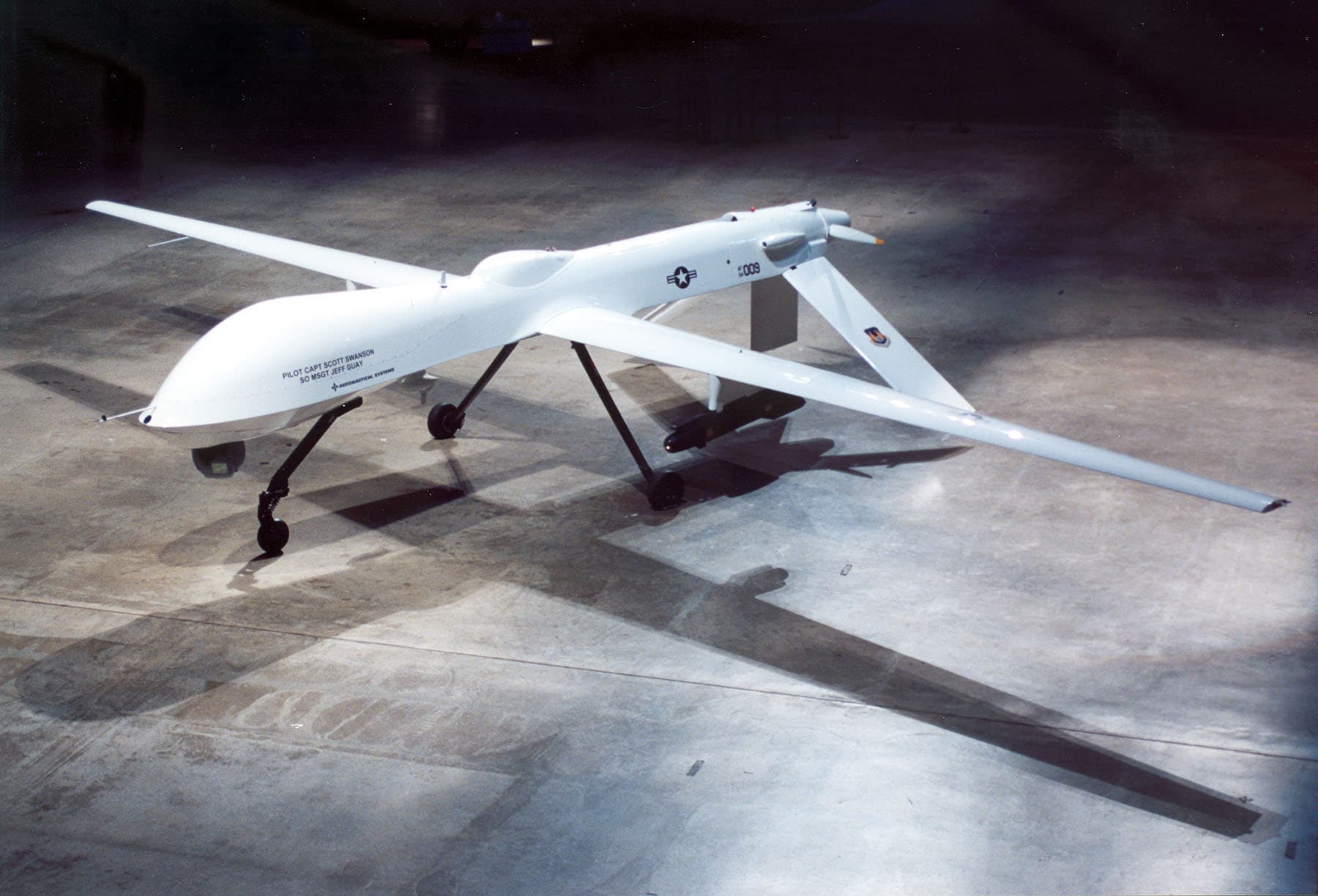 A General Atomics RQ-1A/MQ-1 Predator unmanned aircraft, the drone Abraham Karem designed.